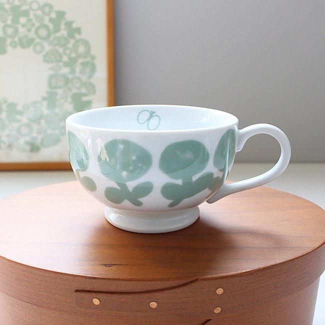 復刻】ミナペルホネン×PASS THE BATON 高台マグ（ミントグリーン