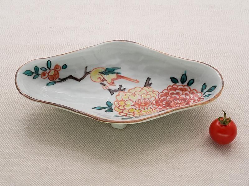 大型・31㎝】九谷焼 1000クレーン 鶴 サウザンクレーン 大皿 明治期