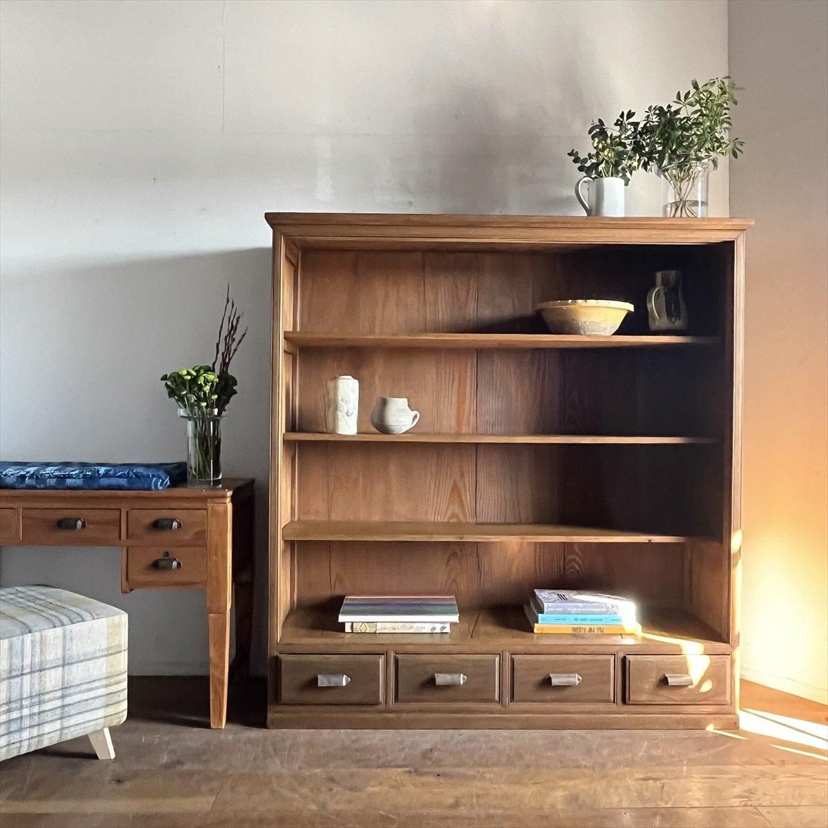 ラワンのオープンキャビネット - 古家具・古道具 アンティーク家具