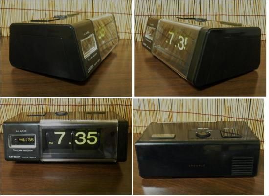 シチズン パタパタ時計（黒）電池式 - 「宝の森」昭和レトロ雑貨