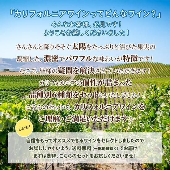 送料無料】カリフォルニアを知るおススメ赤白6本セット！【今なら店長