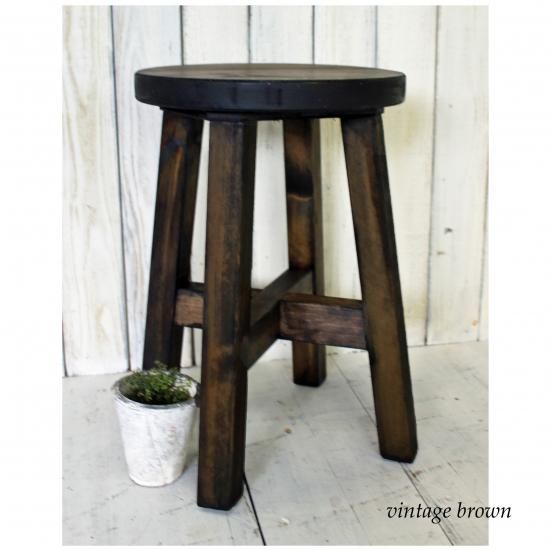 アンティーク風スツール 木製スツール - アンティーク風無垢材家具