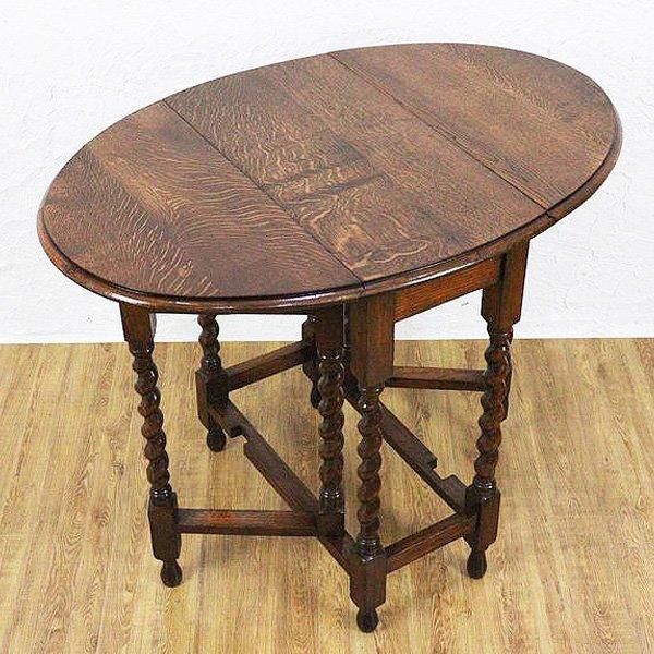 公式 イギリスアンティーク古木ゲートレッグテーブル/木製バタフライ机