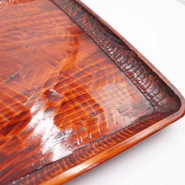 讃岐彫 お盆 讃岐盆 超美品 木製彫刻模様入り 正方形 お盆 トレー5