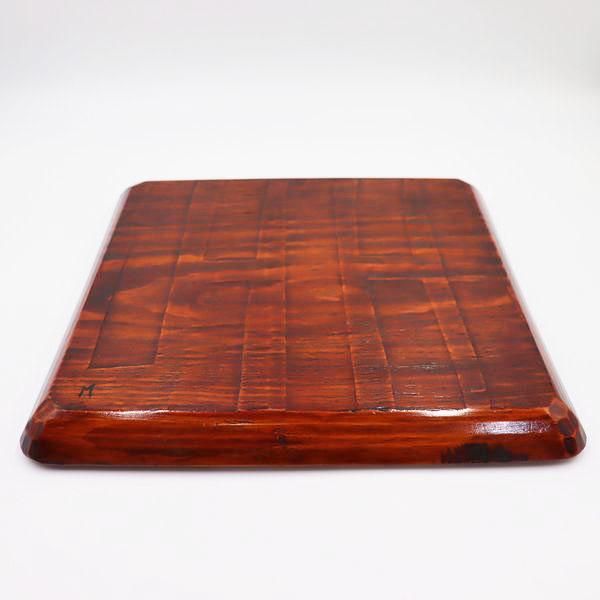 手作業の讃岐彫くり抜き四方盆 使い込むほど味わい深く