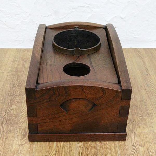 煙草盆 たばこ盆 古民具 日本製 アンティーク 大正時代 - ブルー