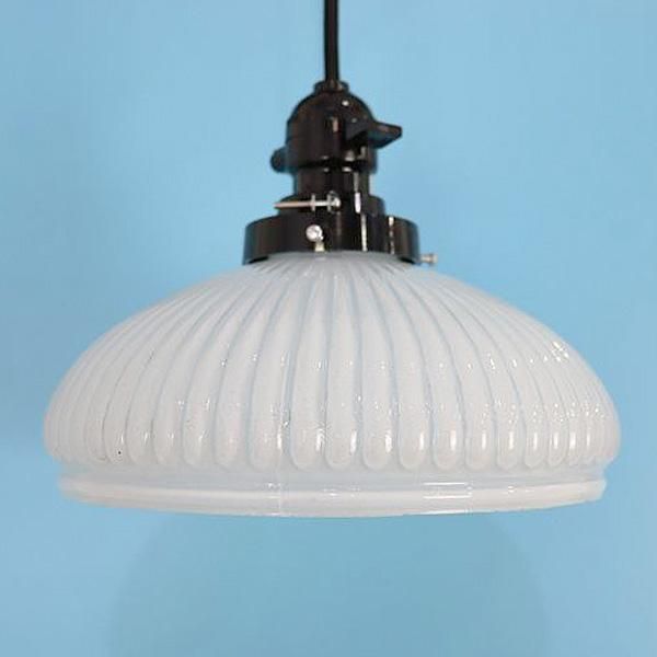 大正ロマン 切子縁赤電笠 和ガラス 灯り 照明 アンティーク 古道具