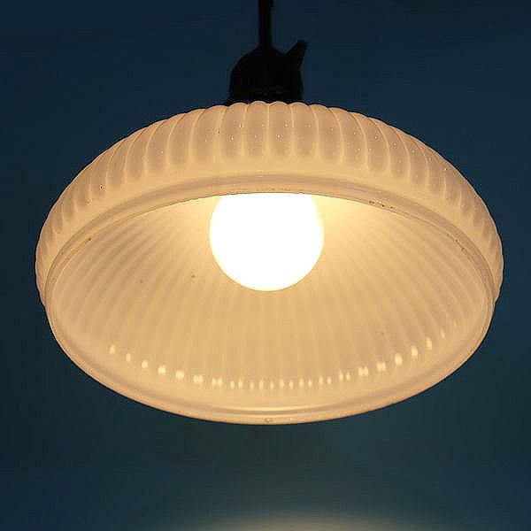 大正ロマン 和ガラス 電笠 青 アンティーク 灯り 照明 古民家 古道具