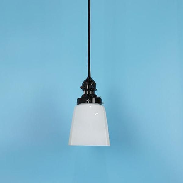 昭和レトロ 電笠 電傘 ランプシェード 乳白 照明 スクエアガラス 四角