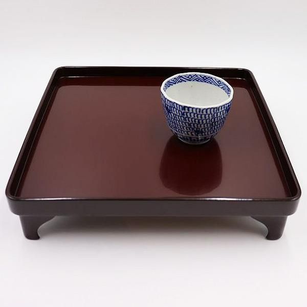 デッドストック！前大峰作！極上沈黒草文の脚付四方膳3点（検輪島塗お