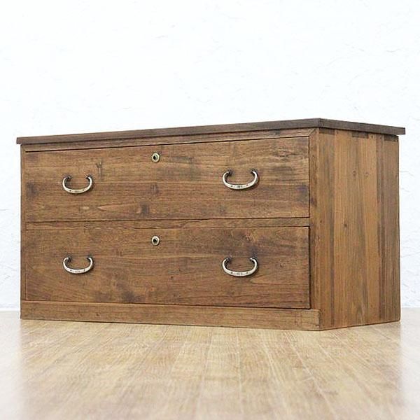 アンティーク 小売業者 引出し4杯 3段 和箪笥 ローチェスト 古家具