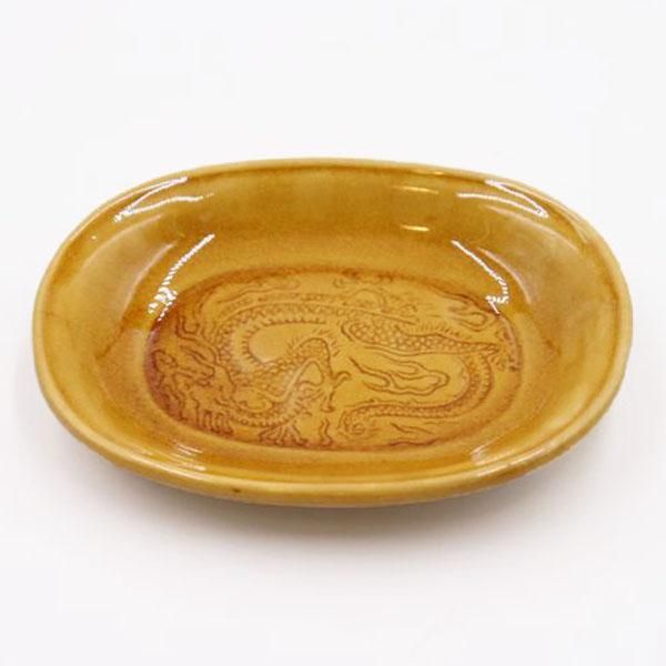 民平 珉平焼 民平焼 龍の図 5本爪 楕円皿 小皿 アンティーク陶器 飾皿
