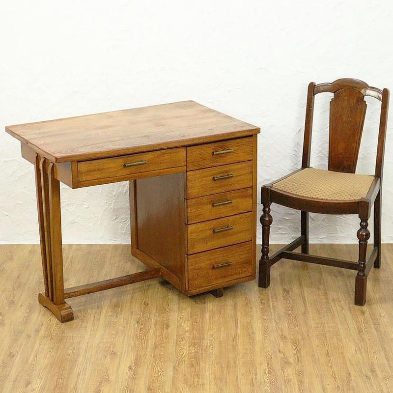 送料込】文机 古家具 書斎机 昭和レトロ アンティーク家具 机 レトロ