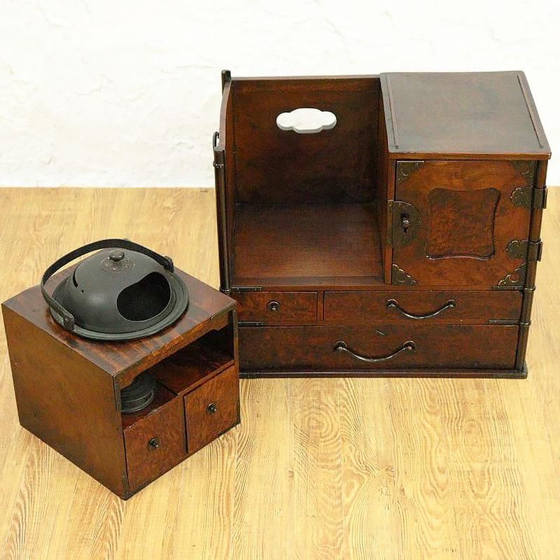 希少 小引出し付き 煙草盆 喫煙具 煙管 大名道具 日本の道具 昔の