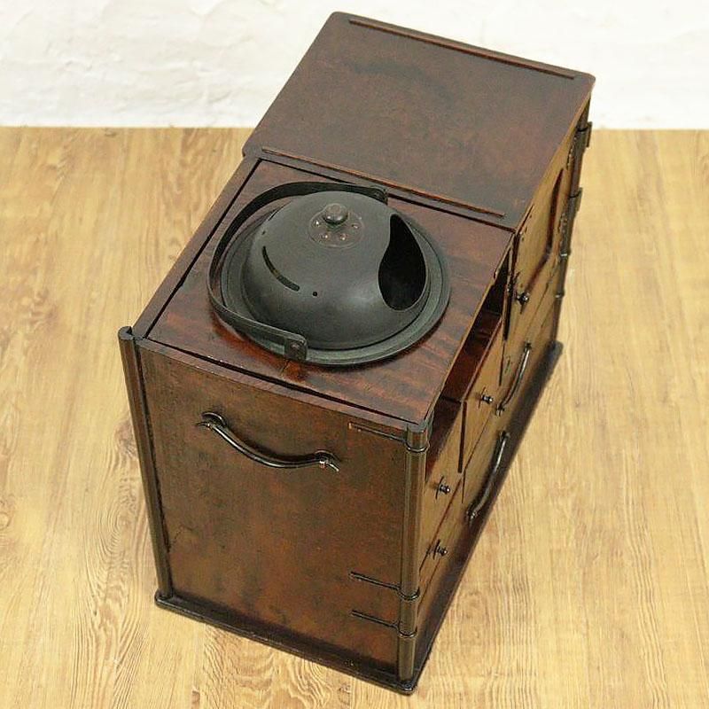 銀製三越 煙草具 煙草盆 内唐木 煙草入 小箱 喫煙具 小物入