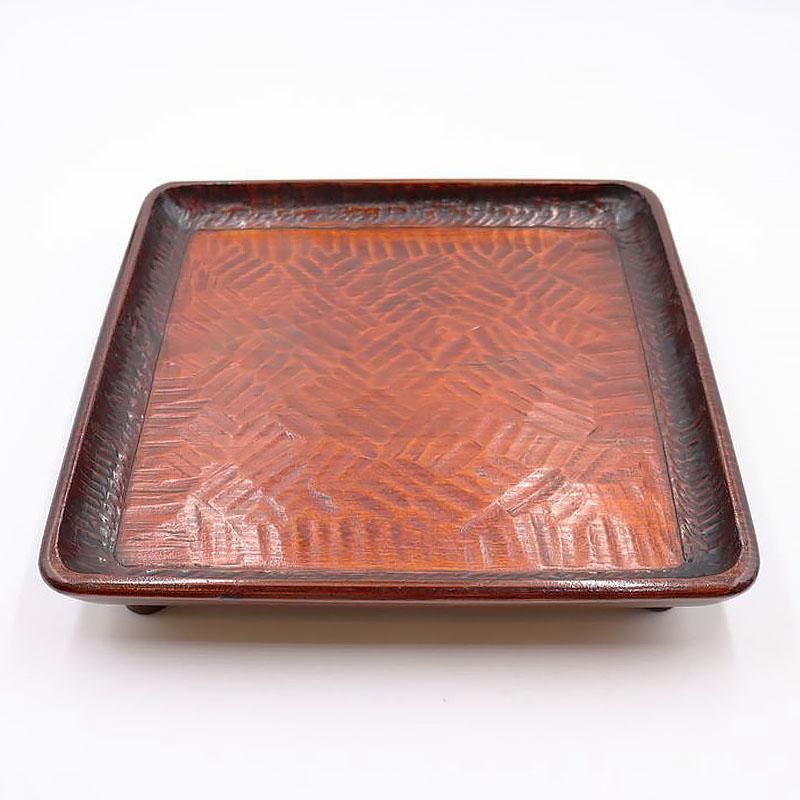 骨董 漆器 膳 お膳 黄土色 花模様 脚付 角膳 木製 お盆 盆 5枚〜 昭和