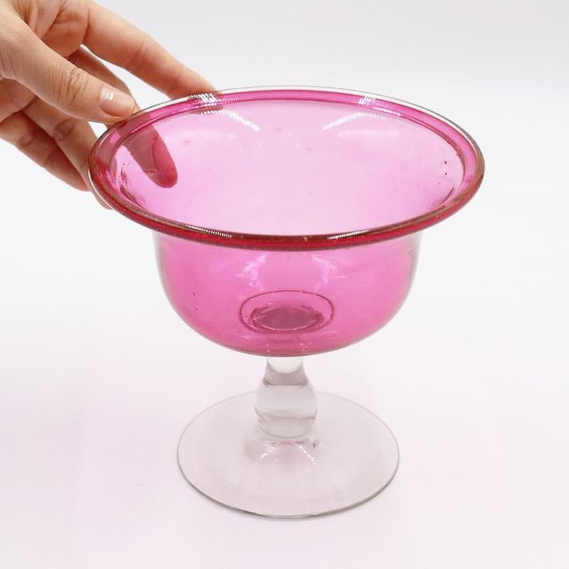 大正ガラス 吹きガラス コンポート 直径15cm 高さ14cm