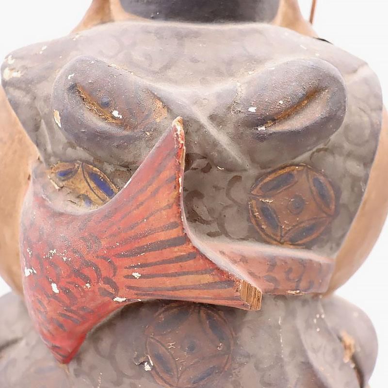 木製 恵比寿様 民芸 置物 明治大正時代 高さ43cm