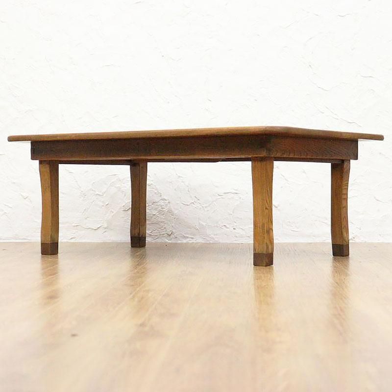 大正昭和レトロ角ちゃぶ台 ケヤキ材使用 折りたたみ式ローテーブル