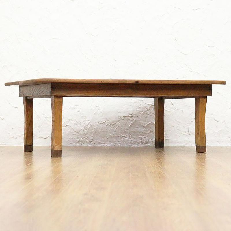 大正昭和レトロ角ちゃぶ台 ケヤキ材使用 折りたたみ式ローテーブル