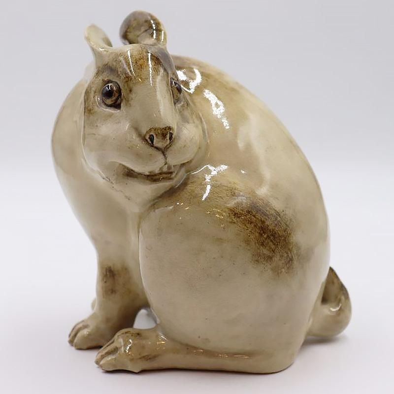 箕面焼 松田箕山 兎 置き物 箕面焼 松田箕山 兎 置き物