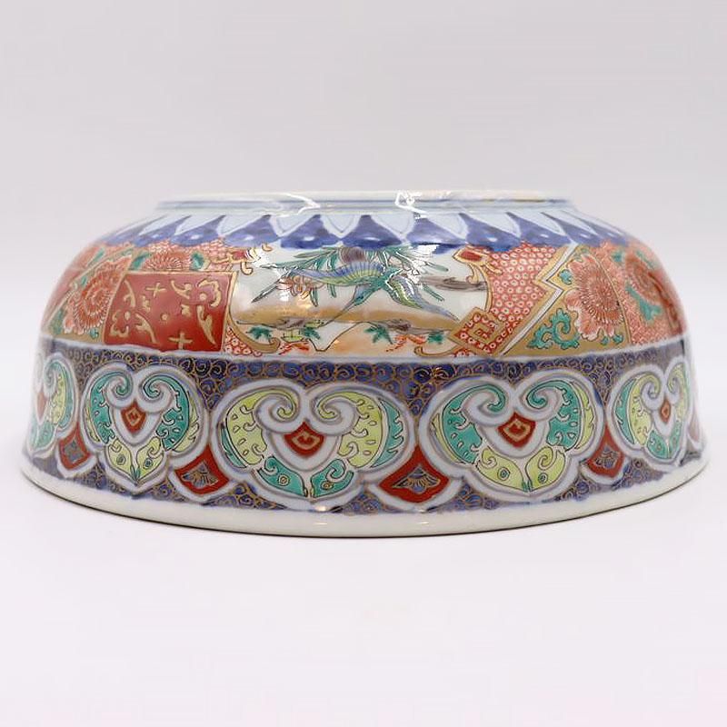 伊万里 色絵 錦手 三つ鉢 [B24006] 花篭手 アンティーク 古玩 古美術