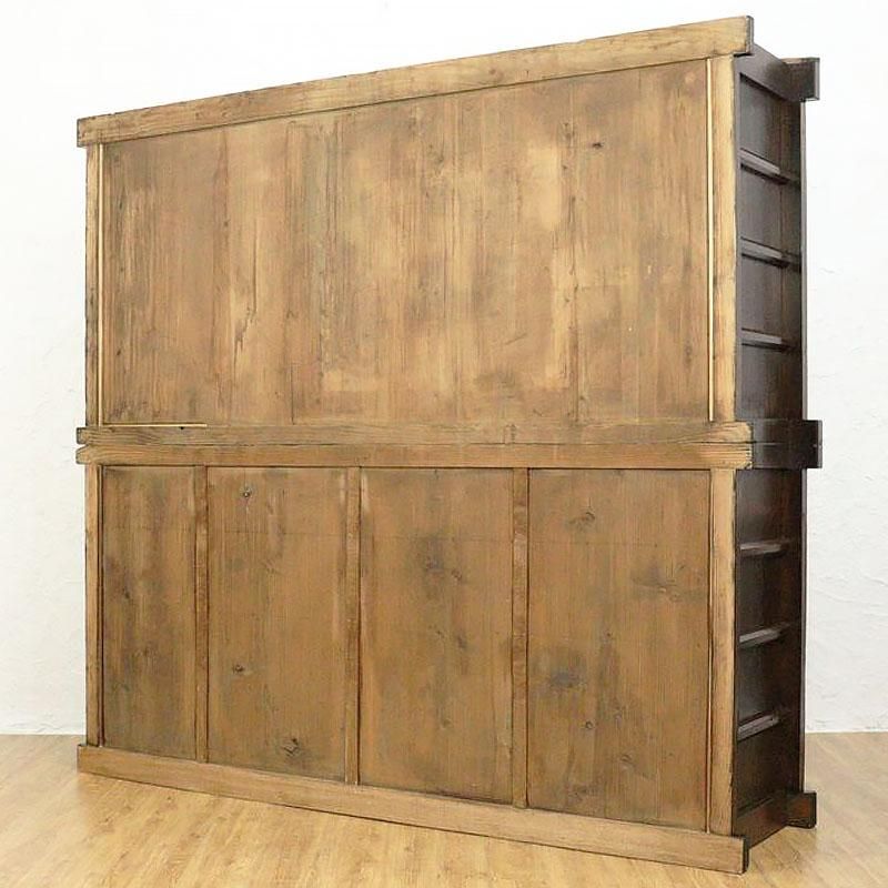 sasasa」昭和初期 店舗什器 木製キャビネット ガラス戸棚 水屋箪笥