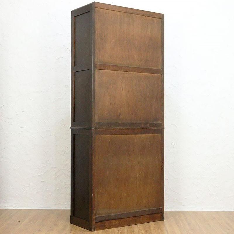 希少サイズ 細幅 緑ガラス入り 食器棚 書棚 収納棚 飾り棚 グリーン