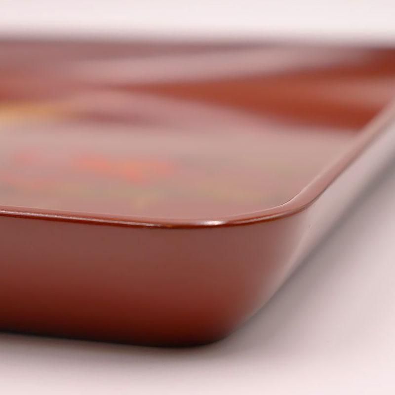 折敷 輪島塗 古代朱 沈金 昭和初期 36cm四方盆