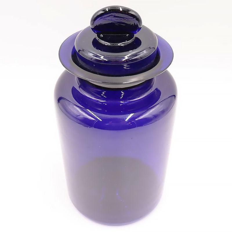 純銀火屋瑠璃香炉 青色ガラス容器 金属蓋付き 純銀火屋瑠璃香炉