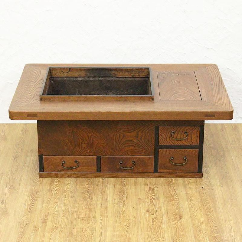 関西長火鉢 骨董 アンティーク 日本製 古民具 暮らしの道具 ケヤキ材