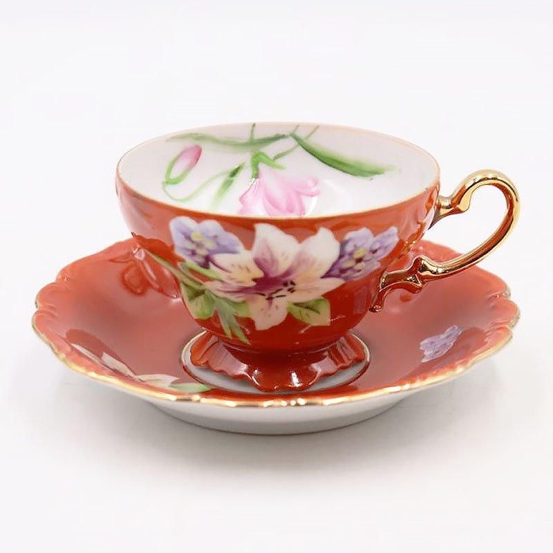 カップ＆ソーサー2個とミルクポットのセット 手描き オランダの風景