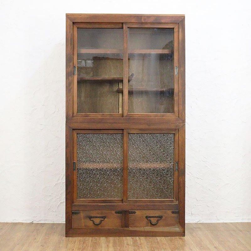 楽天市場】レトロ ガラス食器棚の通販 レトロ・アンティーク⭐︎ガラス