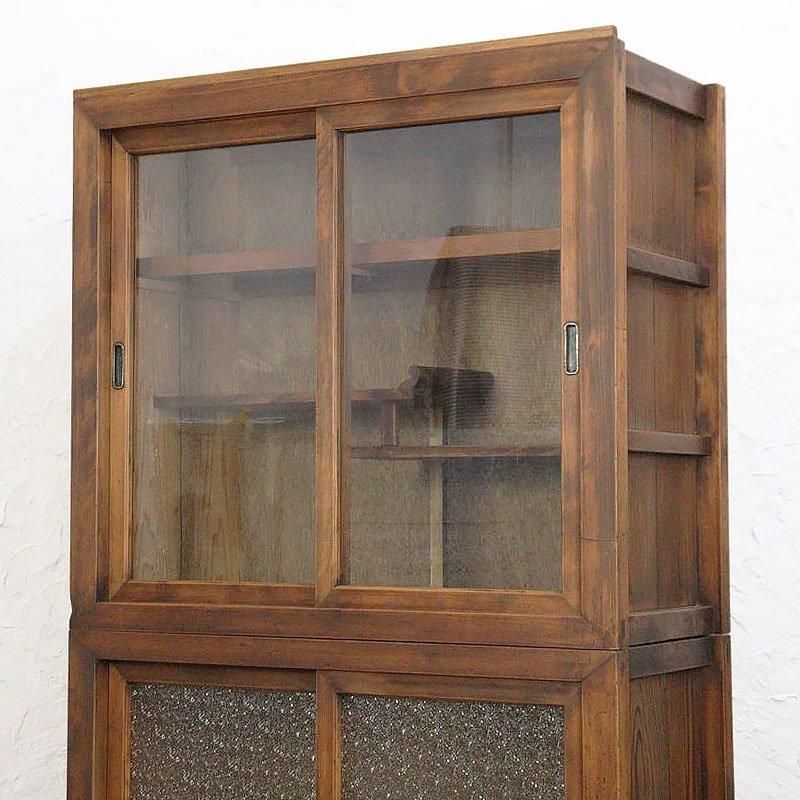 キャビネット 水屋箪笥 大正時代 杉製 引戸キャビネット