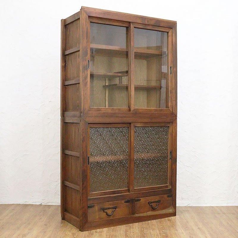 キャビネット 水屋箪笥 大正時代 杉製 引戸キャビネット