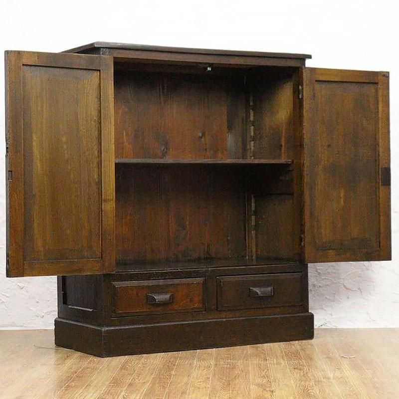 昭和初期 木戸本箱 コンパクト高級収納棚