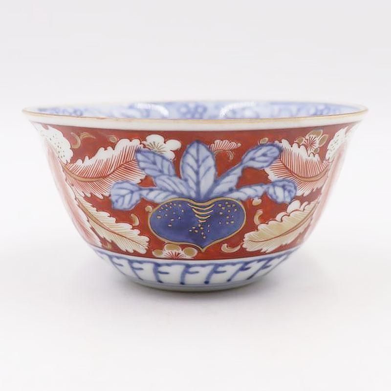 骨董 アンティーク 柿右衛門 色絵 梅文 輪花縁 小碗 盃 酒盃 小鉢 輪花