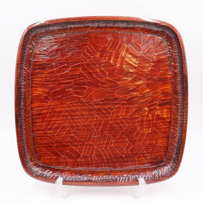 漆器 讃岐盆 手彫り くり抜き 昭和初期 35.5cm