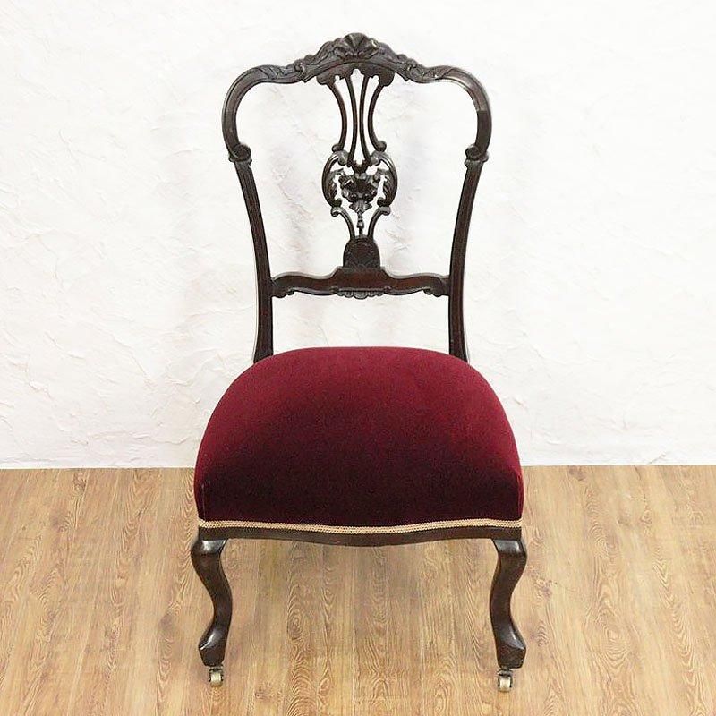 修復済みイギリス製マホガニーチェア｜幅48高さ82.5cm｜丁寧な職人技