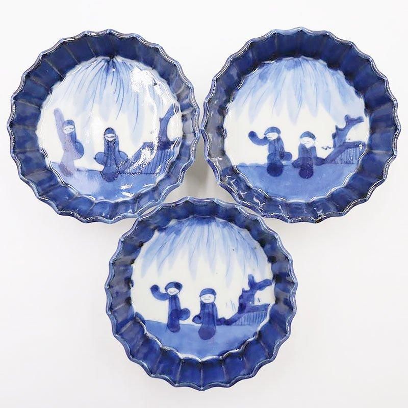 手描き染付豆皿｜明治大正の呉須藍色｜おもてなしにぴったり