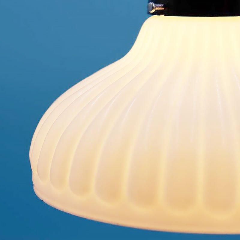 昭和レトロ 電笠 電傘 ランプシェード ガラス 乳白 照明 和電笠 大正