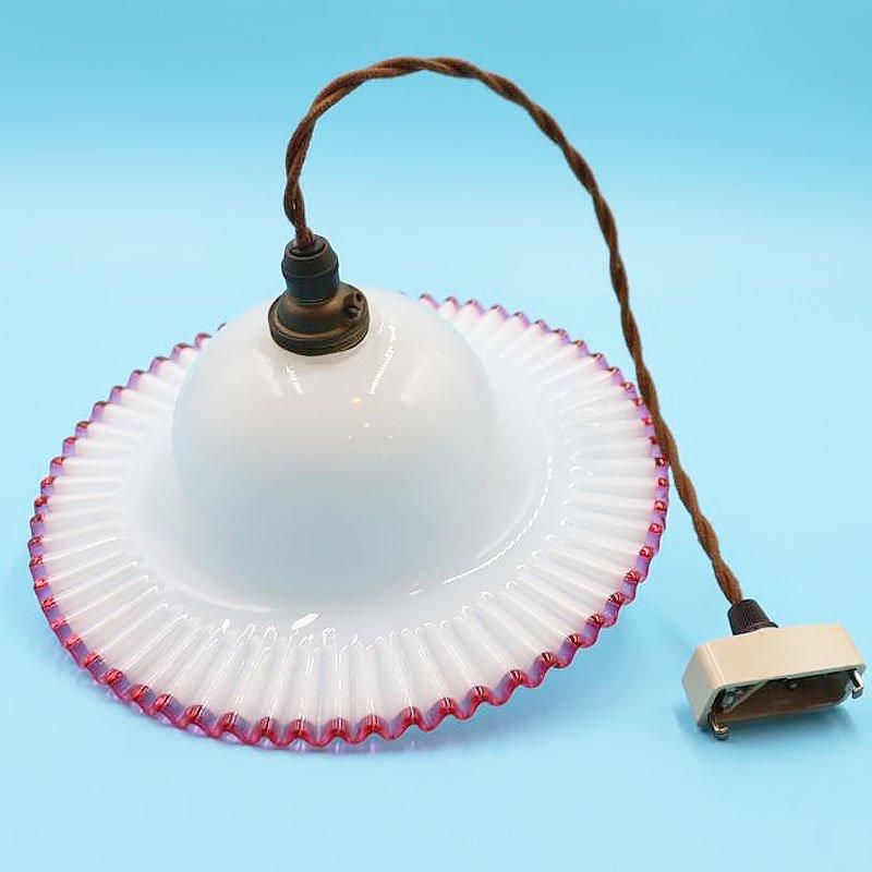 電笠 乳白硝子 大正ガラス アンティーク 01 電笠 乳白硝子 大正ガラス