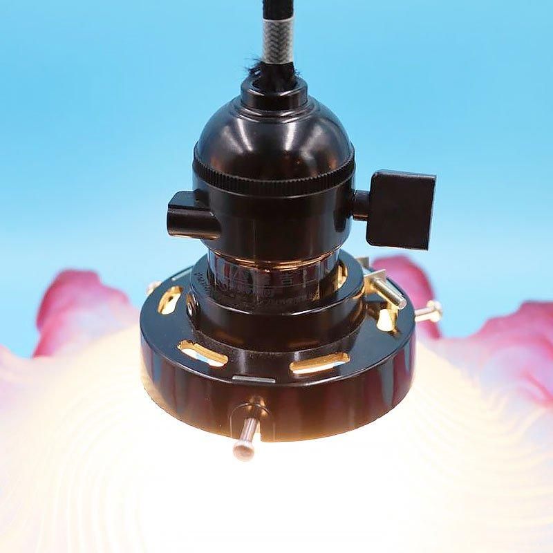 照明 大正ロマン 電笠 ガラス ピンク 直径27cm