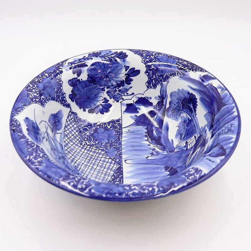 古伊万里 色絵大鉢3個セット『ドラゴン&鶴』江戸〜明治 アンティーク