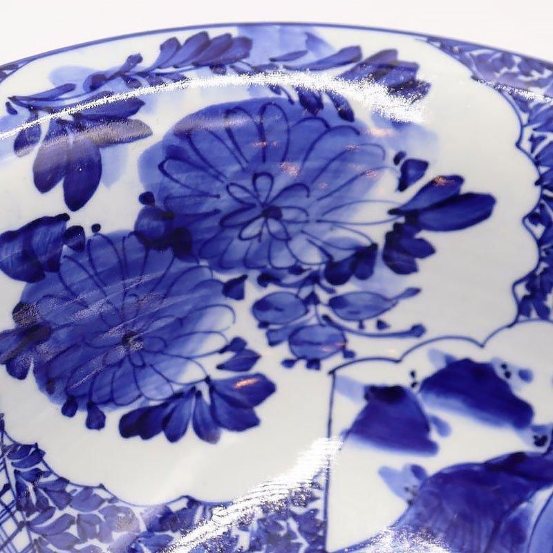 伊万里 染付 中鉢 大鉢 藍 青 飾り鉢 アンティーク 日本製 伊万里 直径