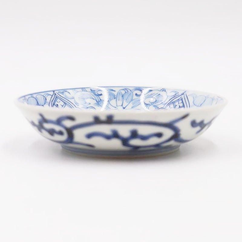 骨董 アンティーク 古染付 蝶々文 小皿 盃 酒器 平盃 中国骨董 古陶磁