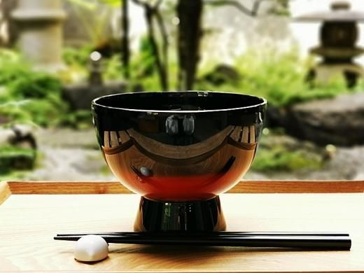 合鹿椀 布着 天然木 削り出し 黒漆 / 木製 漆塗 漆器 輪島塗