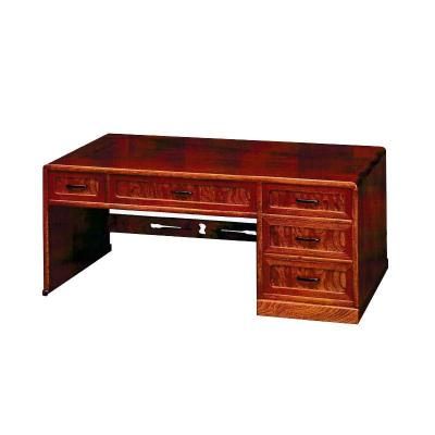 文机 座机 書斎机 欅仕上げ片袖文机6杯引き 3種からくり付き T-50