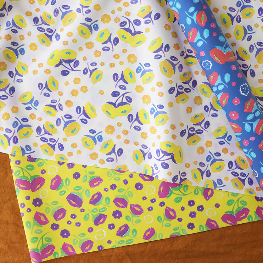 ほんのりレトロな小花（ブルー）レトロ・花柄- 布・生地の通販サイト