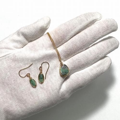 糸魚川翡翠(小滝産) ペンダント/ピアス 14kgf 】 国産 天然石 糸魚川産